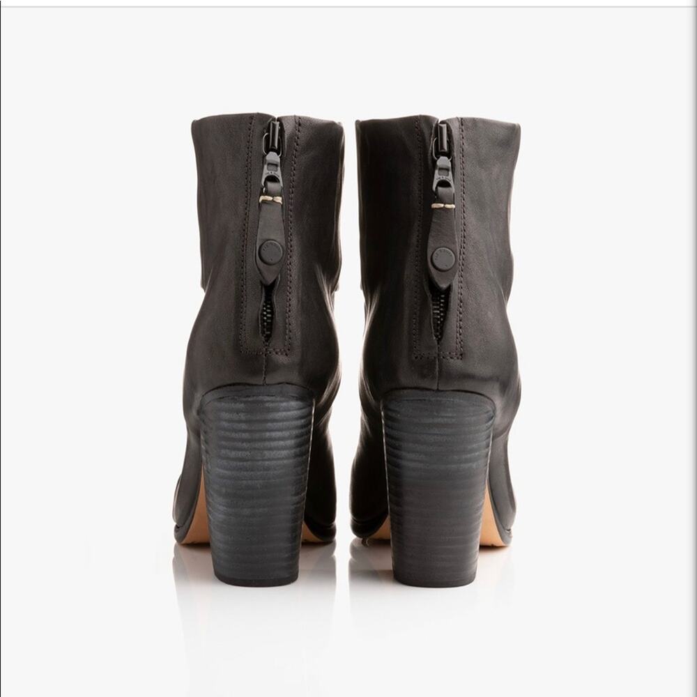 rag & bone Classic Newbury Ankle Boots Black leather stacked heel size 7 - Picture 11 of 12